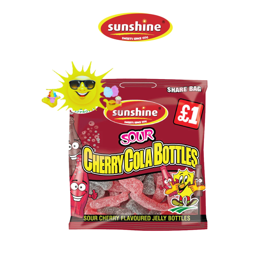 Sunshine Sour Cherry Cola Bottles 120g