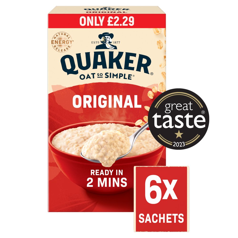 Quaker Oat So Simple Original Porridge Sachets  6 x 27g