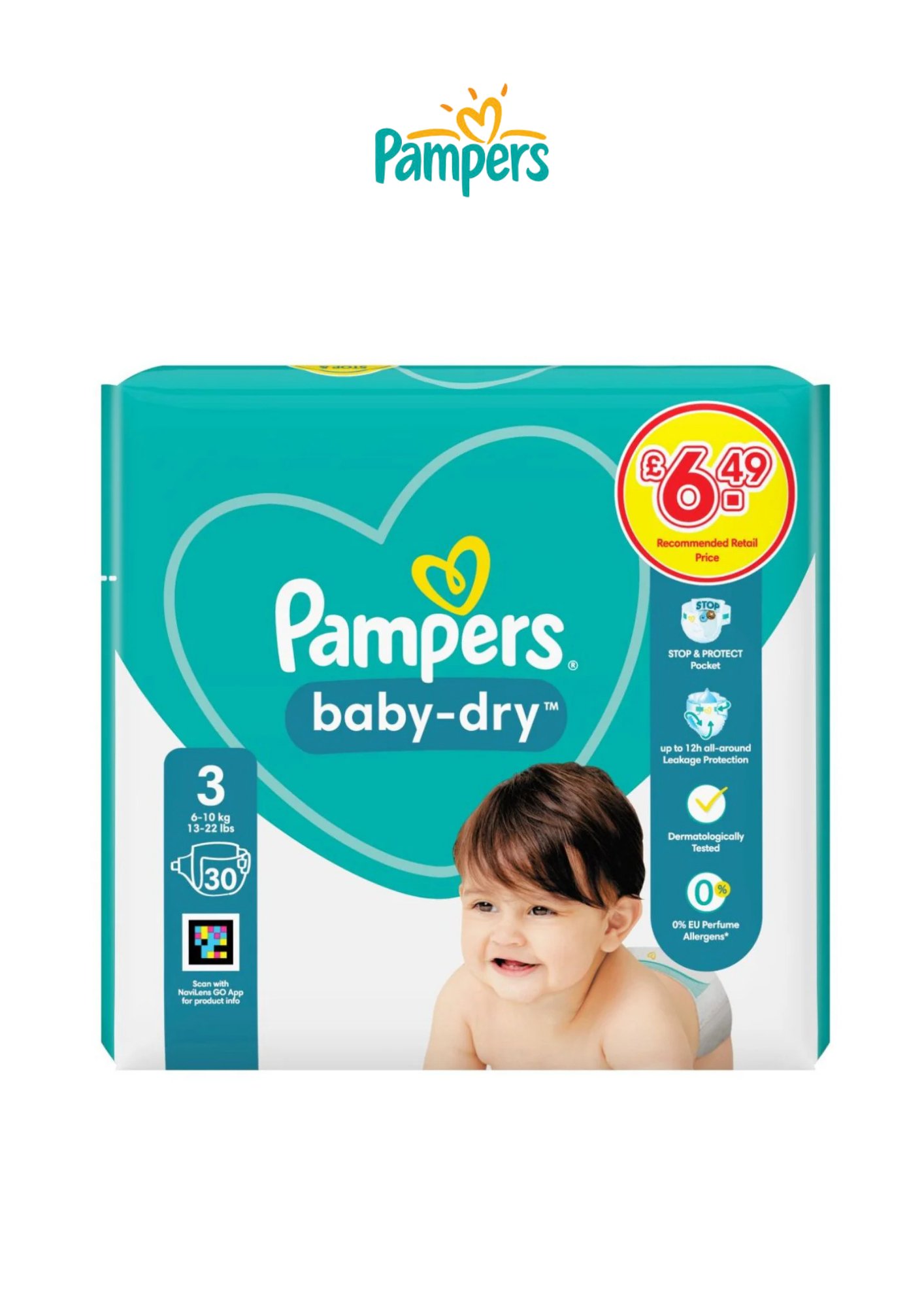 Pampers Baby-Dry Nappies Full Cut Taped Size 3 (6–10 kg)