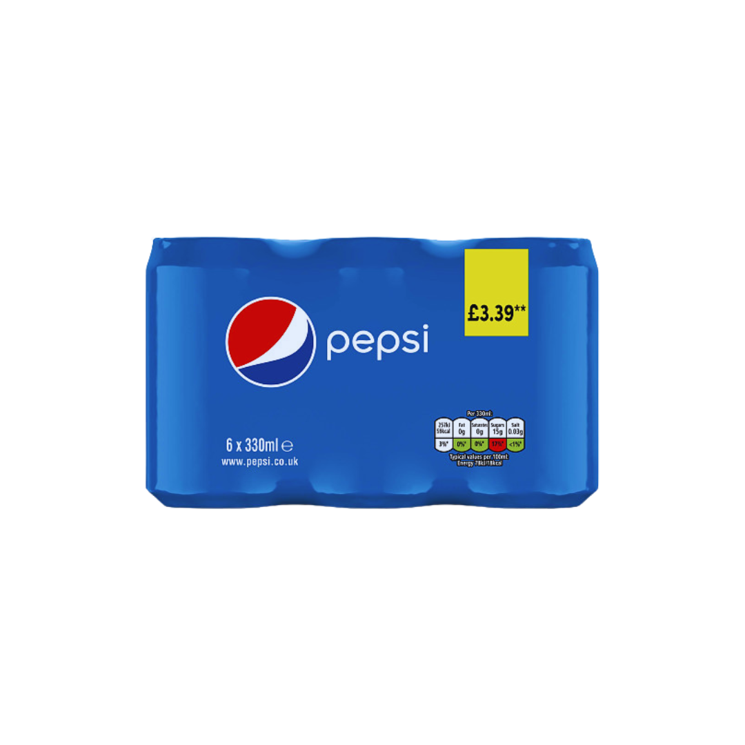 Pepsi Cola Cans 6 x 330ml