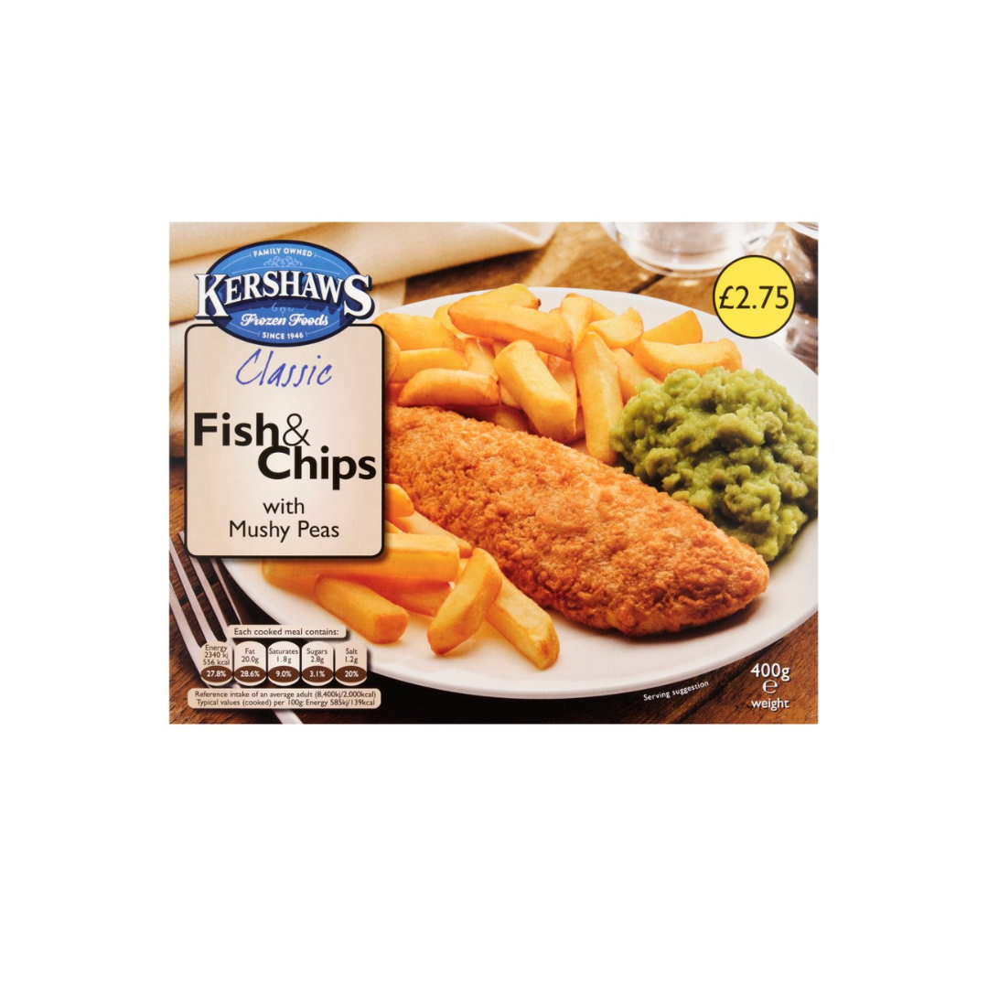 Kershaws Classic Fish & Chips with Mushy Peas 400g