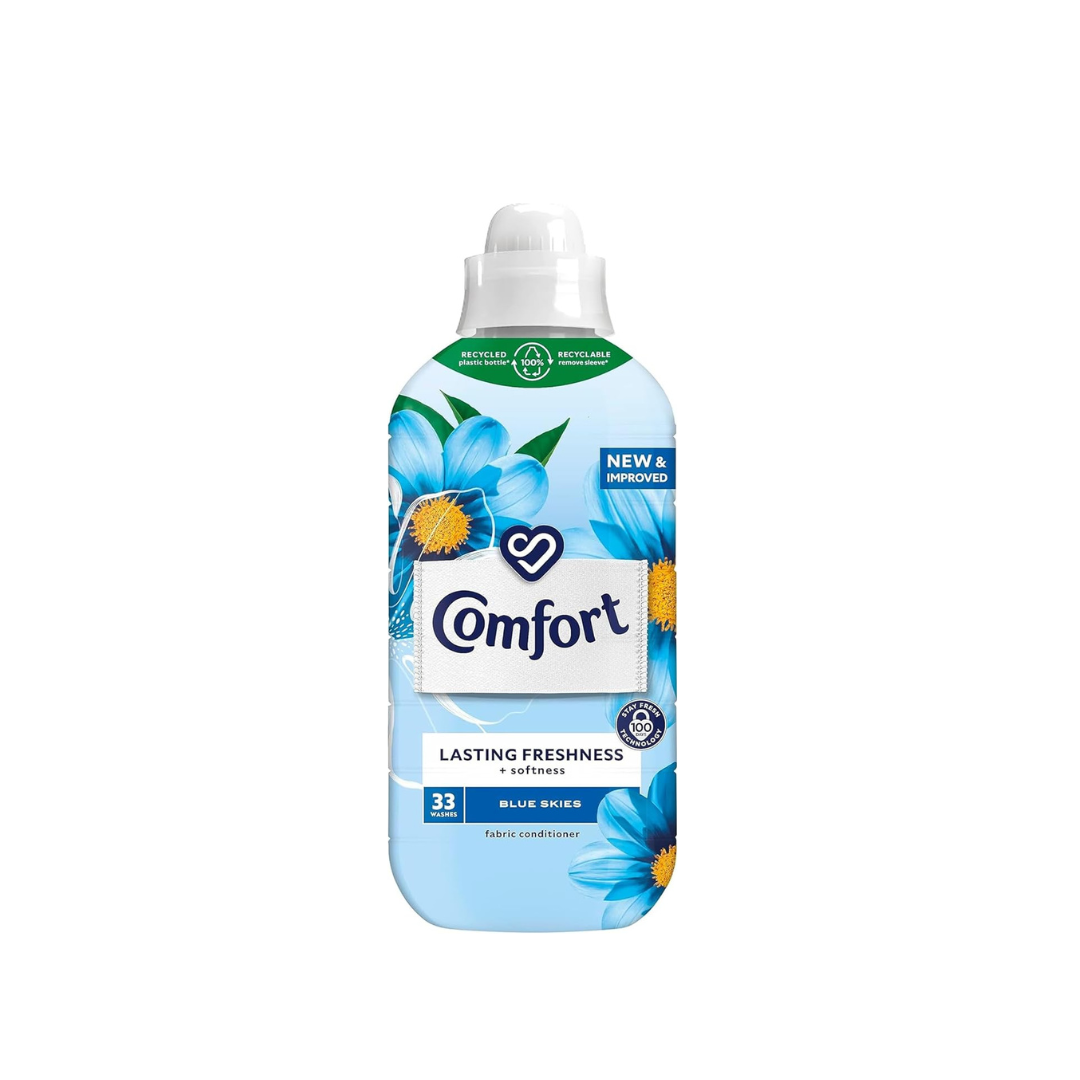 Comfort Blue Skies Fabric Conditioner, Fresh Floral Scent 33 Wash - 990 ml