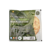 Leicester Bakery 3 Flame Baked Garlic & Coriander Naan Breads
