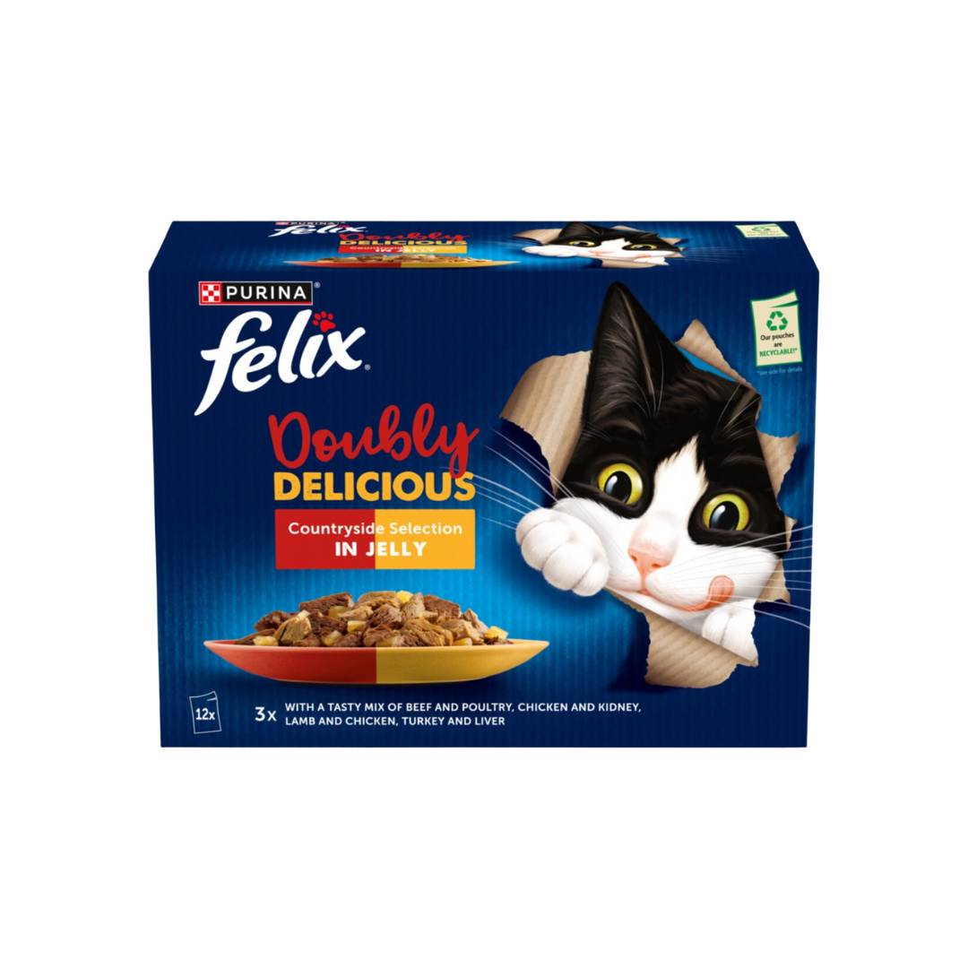 Felix Doubly Delicious Countryside Selection in Jelly Wet Cat Food - 12 x 85g