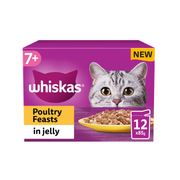 Whiskas 7+ Senior Wet Cat Food Poultry In Jelly 12x85g