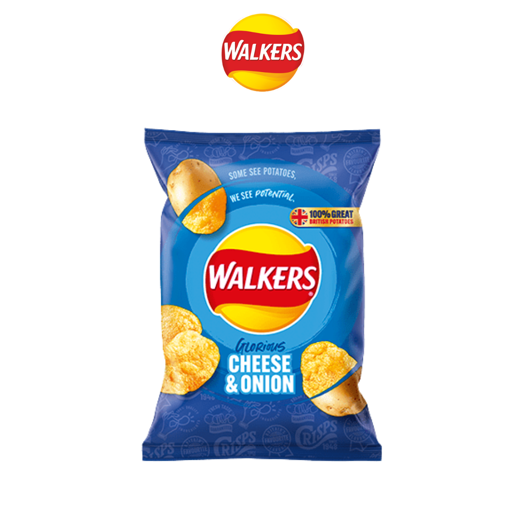 Walkers Glorious Cheese & Onion Flavour Potato Crisps 70g