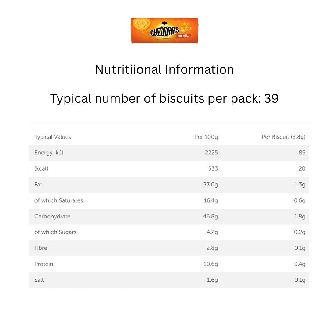 Jacob's Baked Cheddars Cheese Crackers 150g