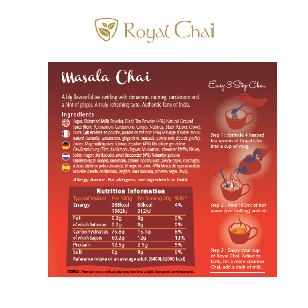 Royal Chai Masala – 400g Tub (Unsweetened)