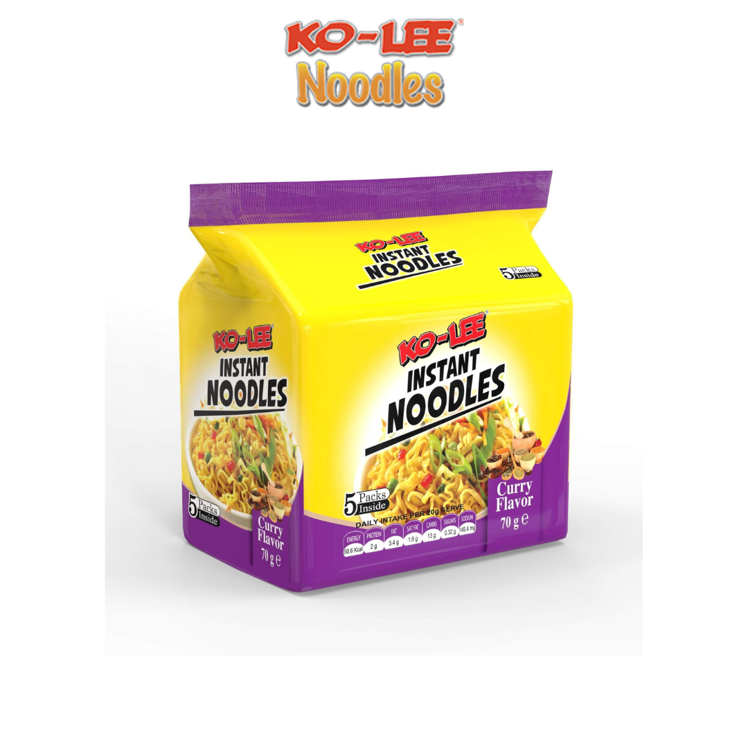 KO-LEE Instant Noodles Curry Flavour- 70g Pack of 5