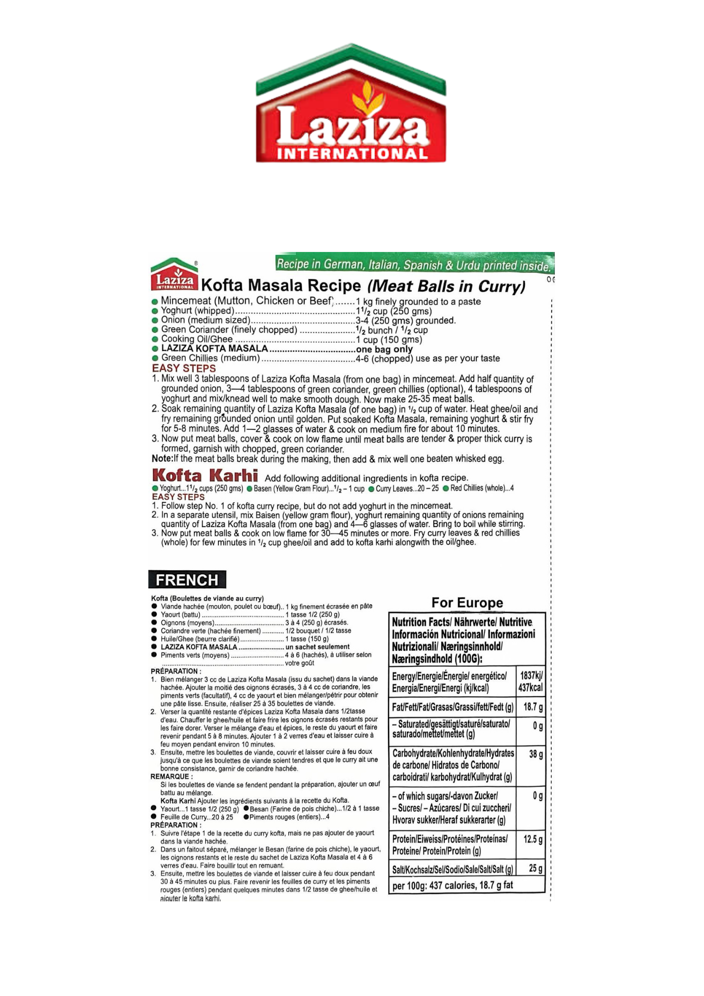 Laziza Kofta Masala