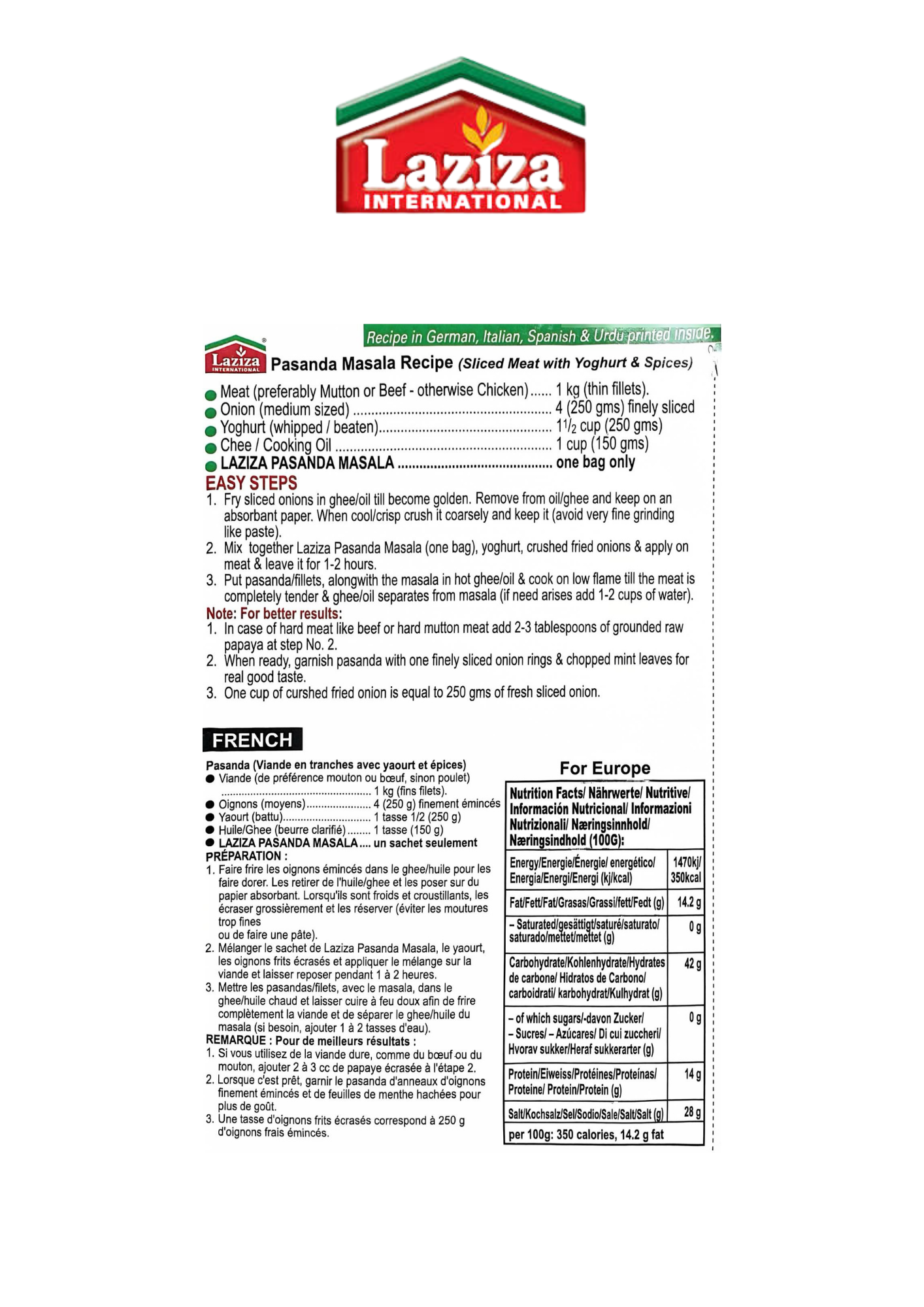 Laziza Pasanda Masala