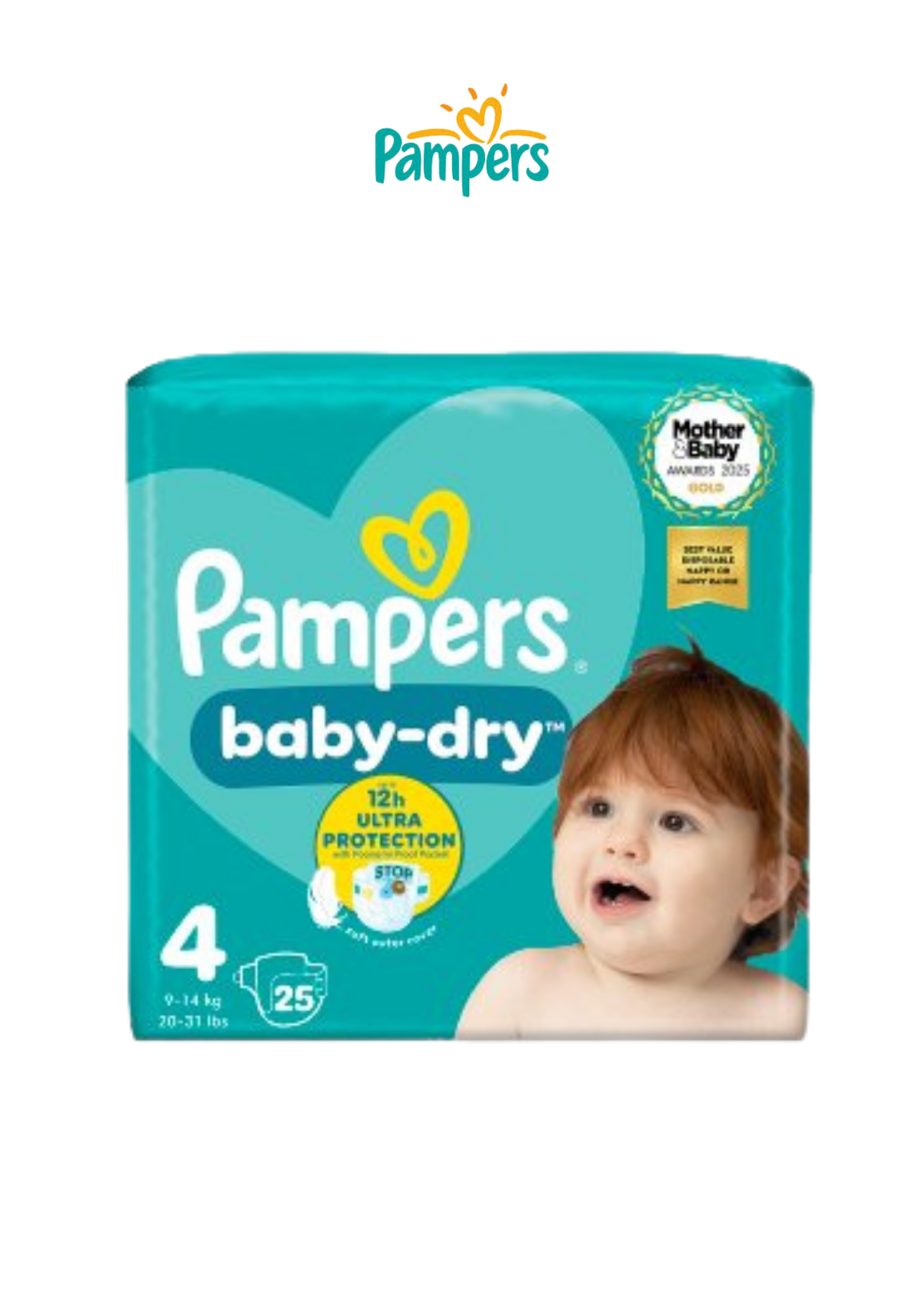 Pampers Baby-Dry Nappies Full Cut Taped Size 4 (9–14 kg)